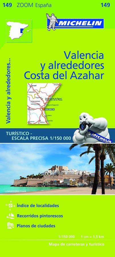 Mapa Zoom Valencia y alrededores, Costa del Azahar | 9782067218253 | AAVV