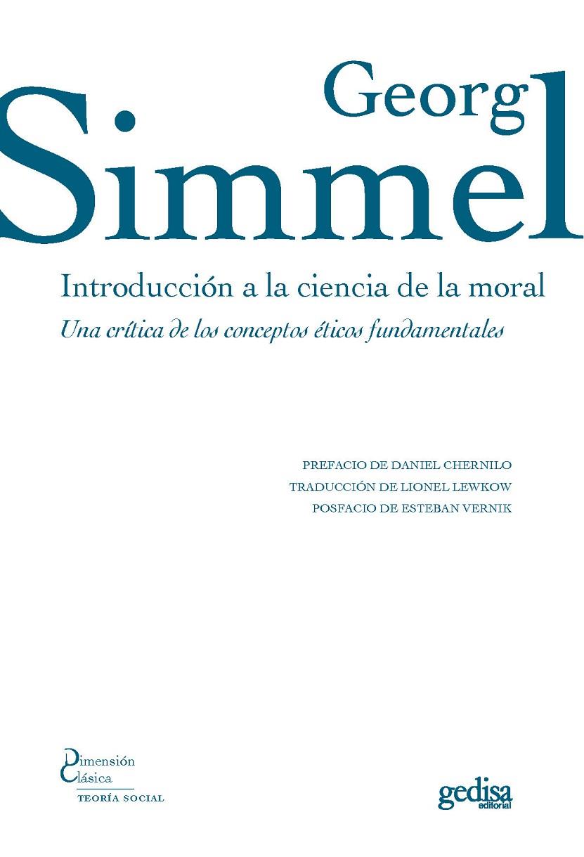 Introducción a la ciencia de la moral | 9788417690557 | Simmel, Georg