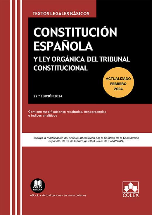 Constitución Española y Ley Orgánica del Tribunal Constitucional | 9788411943178 | S.L., Editorial Colex