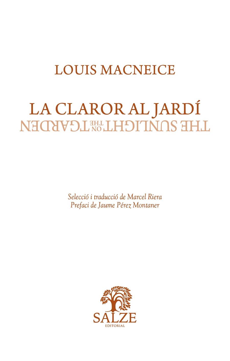 La claror al jardí | 9788409481880 | MacNeice, Louis