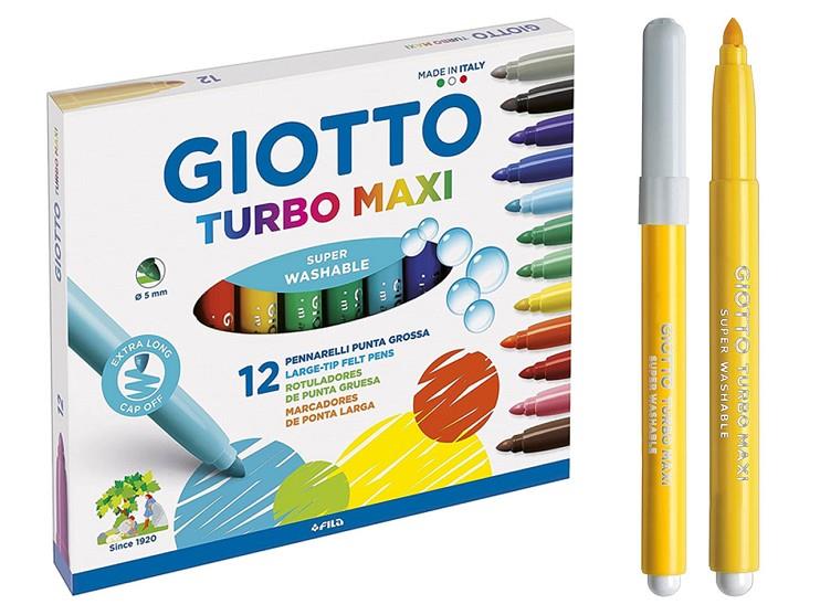 ROTULADOR GIOTTO TURBO MAXI GRUESO 12 COLORES SURTIDOS | 8000825453007