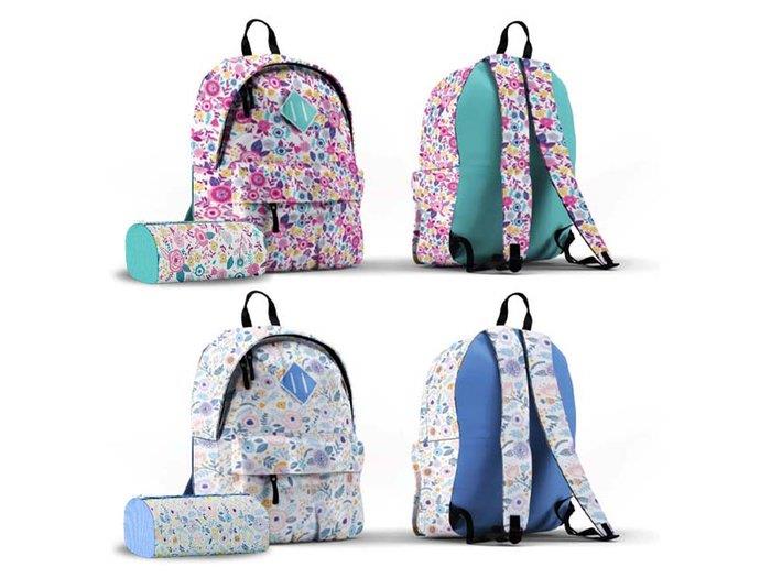 MOCHILA FLOWERS CON PORTATODO MODELOS SURTIDOS | 8430173310019