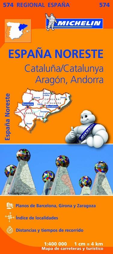 Mapa Regional Cataluña,/Catalunya, Aragón, Andorra | 9782067184251 | Michelin