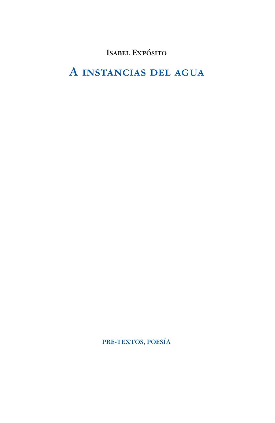 A instancias del agua | 9788419633040 | Expósito, Isabel